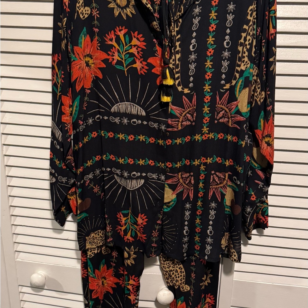 Floral Black Women's  pant and shirts